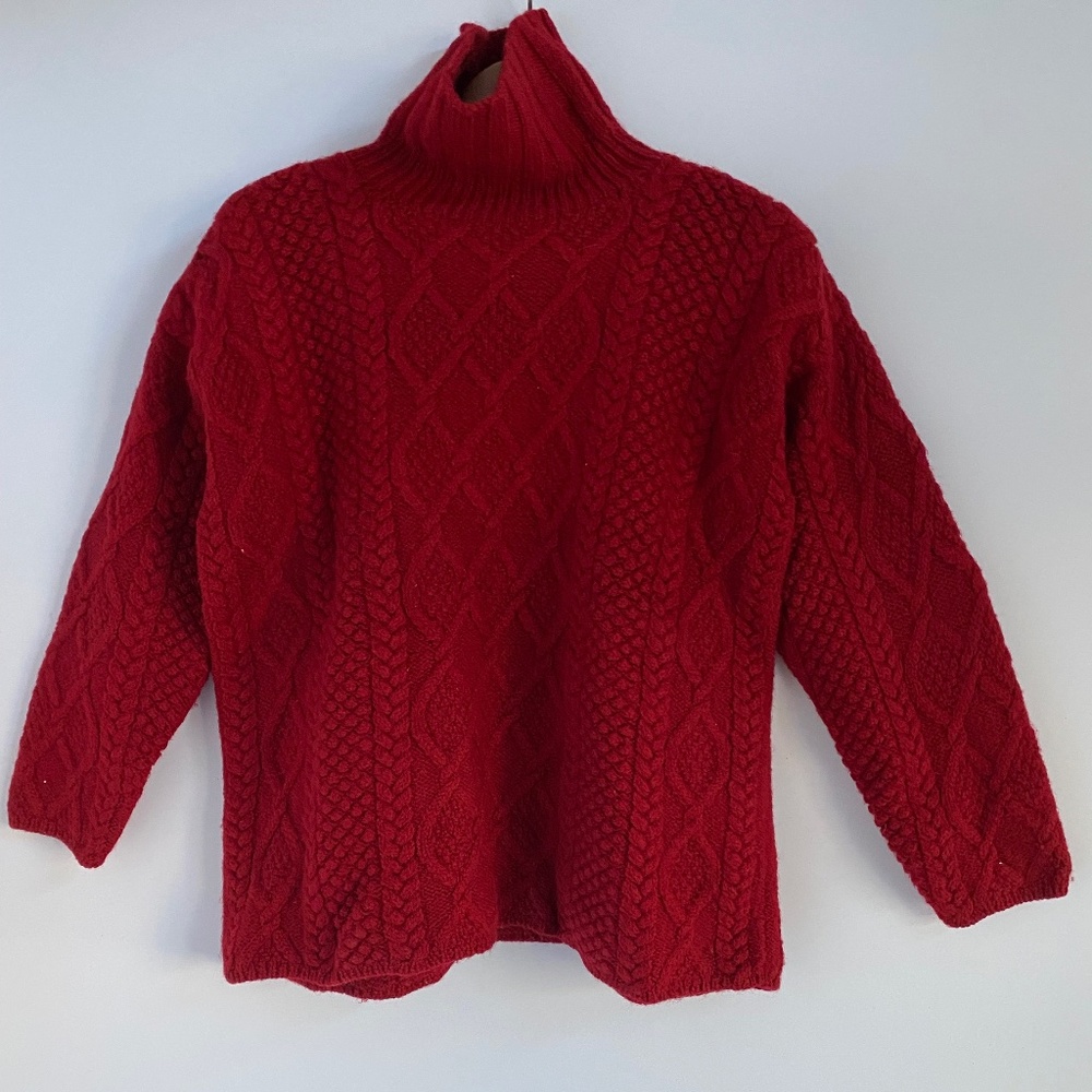J.Crew Fisherman’s Wool Sweater Vintage Red Medium